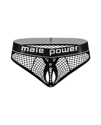 Cock Pit Net Cock Ring Thong - L/ XL - Black