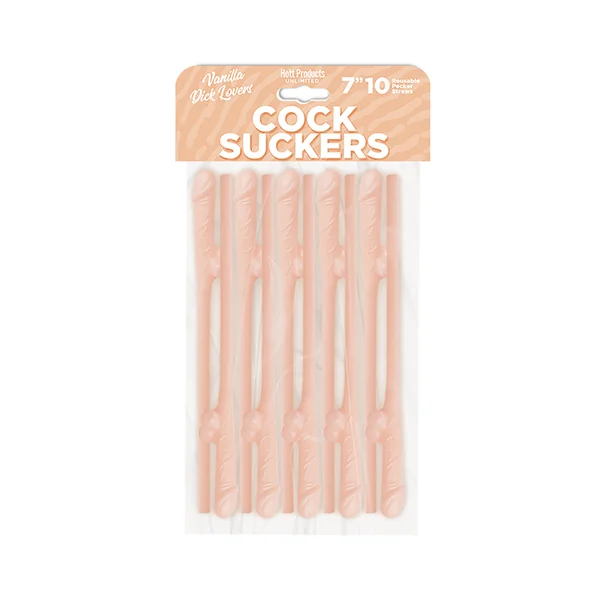 COCK SUCKERS PECKER STRAWS VANILLA LOVERS 10PK