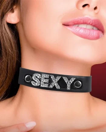 Collar Vegan Leather Sexy One Size