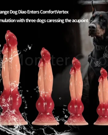 Colorful Dog Knot Dildo - Fantasy Wolf-Inspired Design for Couples