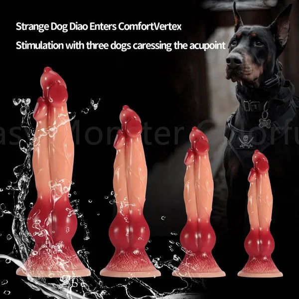Colorful Dog Knot Dildo - Fantasy Wolf-Inspired Design for Couples