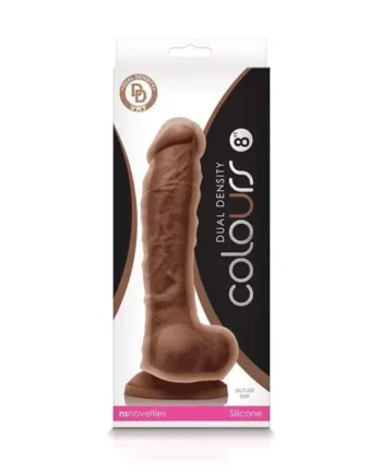 Colours - Dual Density - 8" Dildo - Brown