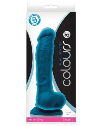 Colours Dual Density Dildo - Blue 8"