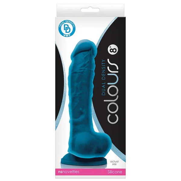Colours Dual Density Dildo - Blue 8"