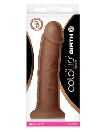 Colours Dual Density Girth Dildo - Brown 7"