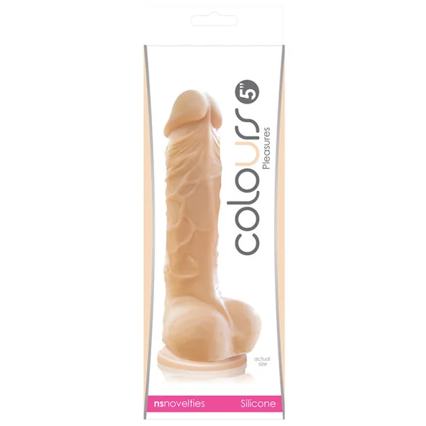 Colours Pleasures 5" Dong W-balls & Suction Cup - White