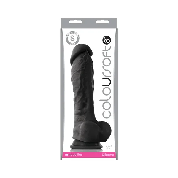 ColourSoft 8in Soft Dildo Black
