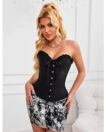 ComeOn Dear – Corset Ruffle Buckles – Black