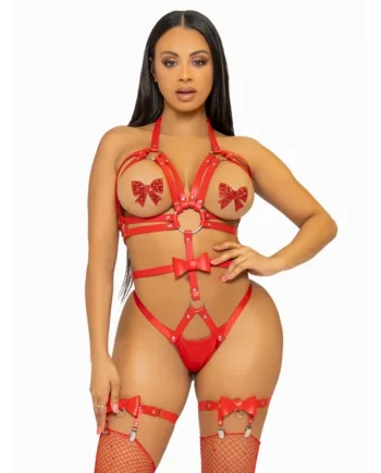 Convertible Vegan Leather O-Ring - Medium - Red