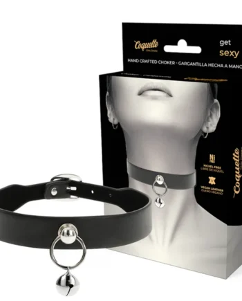 COQUETTE CHIC DESIRE - VEGAN LEATHER NECKLACE WOMAN ACCESSORY RATTLE/HOOP