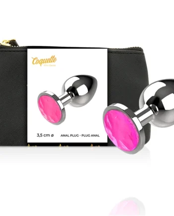 Coquette metal anal plug size M crystal pink 3.5 x 8cm jewel sex toy for couple