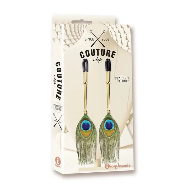 Couture Clips Peacock Plume Luxury Nipple Clamps