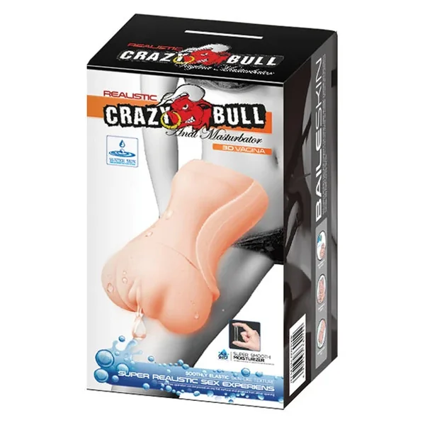 Crazy Bull No Lube Realistic Vagina Masturbator Sleeve – Ivory
