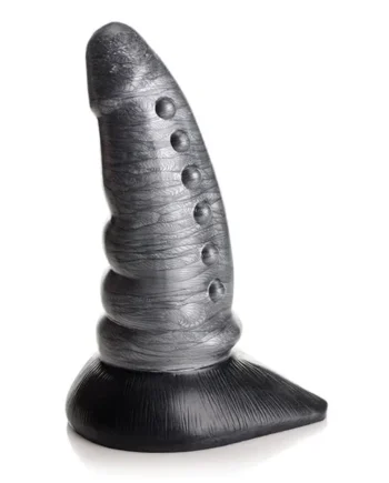 Creature Cocks Beastly Tapered Bumpy Silicone Dildo – Silver/Black