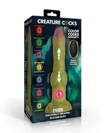 Creature Cocks – Eyegor Thrusting & Vibrating Silicone Dildo