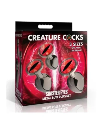 Creature Cocks Red Eye Metal Butt Plug Set (3 Piece)