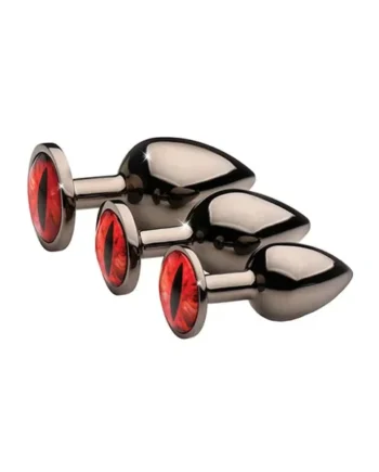 Creature Cocks – Sinister Eyes Red Eye Metal Butt Plug Set