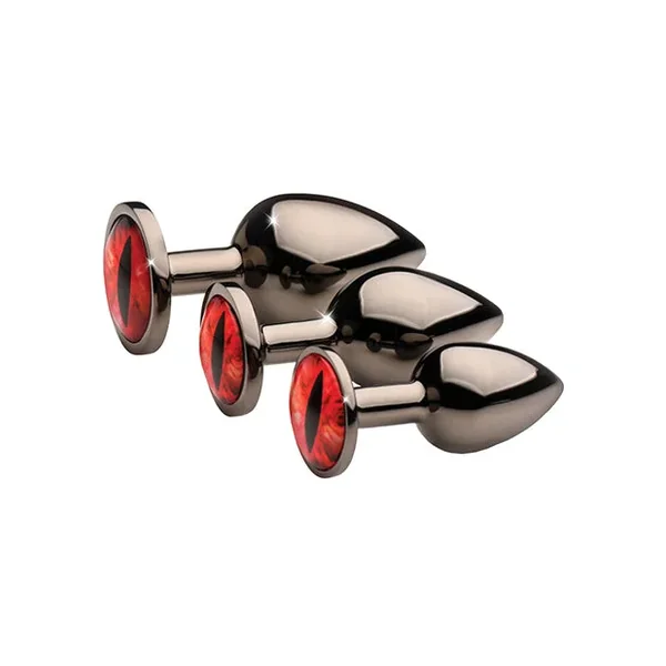 Creature Cocks – Sinister Eyes Red Eye Metal Butt Plug Set