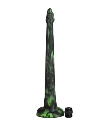 Creature Cocks Spitting Serpent Silicone Enema Snake – Black/Green