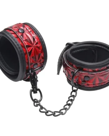 Crimson Tied Embossed Ankle Cuffs