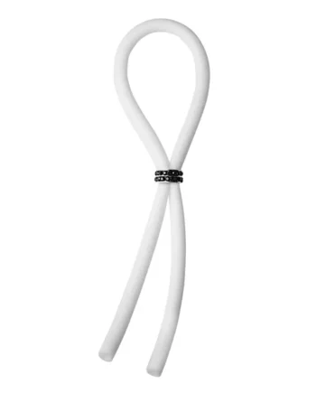 C-RING LASSO BLACK GEMS BEAD SILICONE WHITE