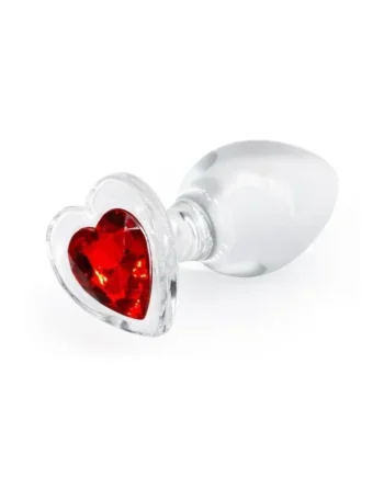 Crystal Desires Red Heart Glass Anal Plugs – Medium