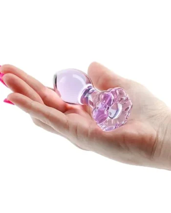 Crystal Flower Glass Anal Plug