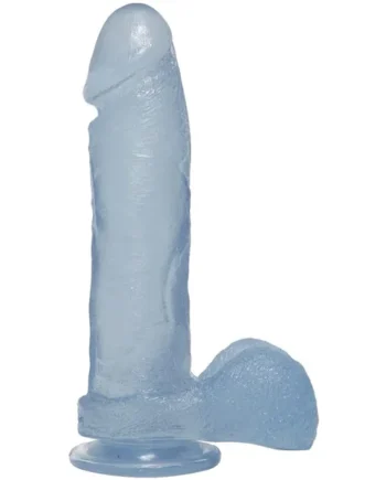 Crystal Jellies Dildo with Balls 8in – Clear