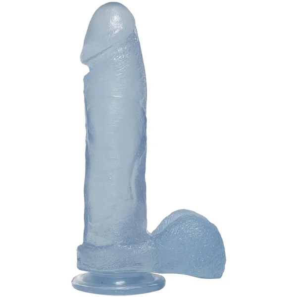 Crystal Jellies Dildo with Balls 8in – Clear