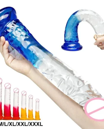 Crystal Jelly Huge Dildo - Realistic Design for Couples & Solo Play