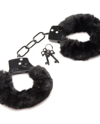 Cuffed in Fur Furry Handcuffs - Black