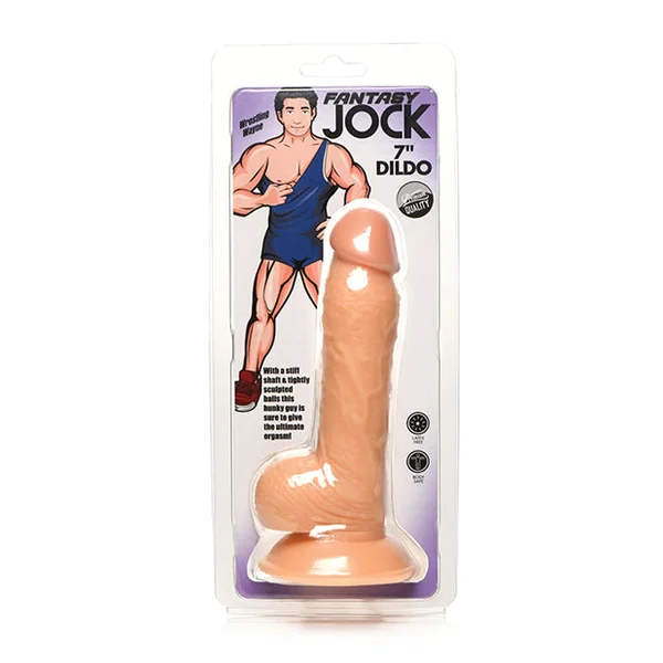 Curve Toys Fantasy Jock Wrestling Wayne 7" Dildo W/balls - Light