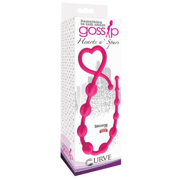 Curve Toys Gossip Hearts & Spurs Anal Beads - Magenta