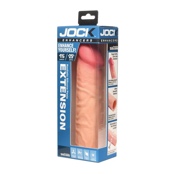 Curve Toys Jock Enhancers 8 Inch Silicone Penis Extension Sleeve - Light