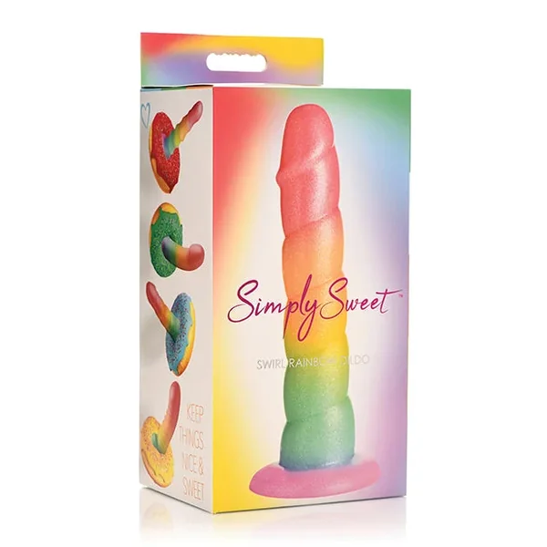 Curve Toys Simply Sweet 6.5″ Swirl Rainbow Dildo