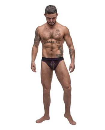 (D) AIROTIC MESH BUTT OUT BIKI LARGE BLACK