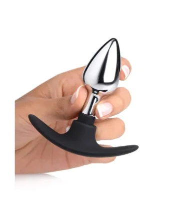 Dark Invader Metal and Silicone Anal Plug - Small