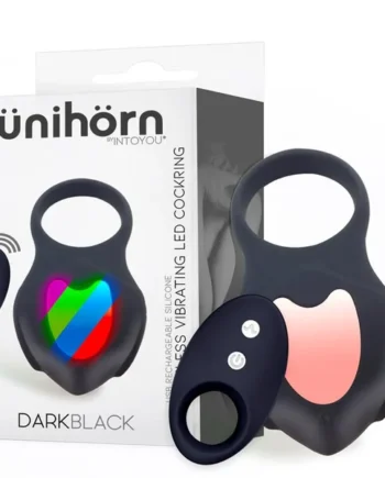Darkblack Vibrating Ring with Led Remote Control USB Silicone