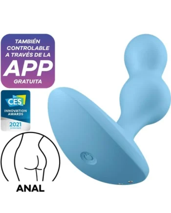 Deep Diver Buut Plug with Vibration Satisfyer Connect APP Blue