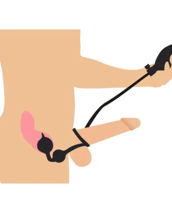 Devils Rattle Inflatable Silicone Anal Plug with Cock and Ball Ring