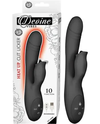 Devine Vibes Heat Up Clit Licker – Black