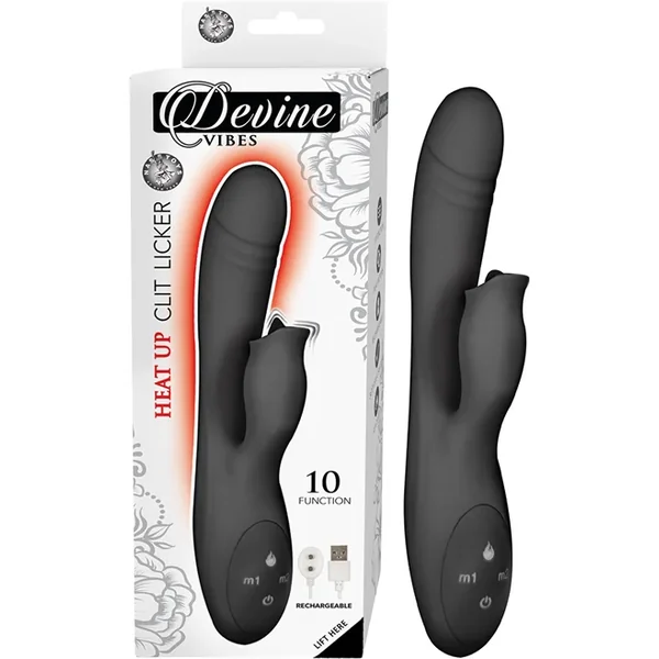 Devine Vibes Heat Up Clit Licker – Black