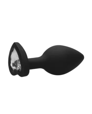 DIAMOND HEART BUTT PLUG BLACK LARGE