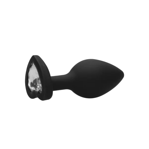 DIAMOND HEART BUTT PLUG BLACK LARGE