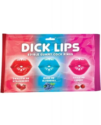 Dicklips Edible Gummy Cock Rings – Asst. Flavors Pack of 3