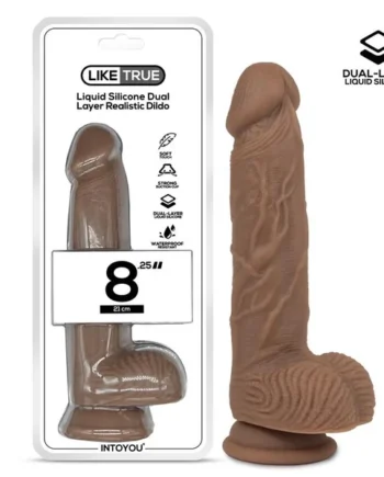Dildo Dual Layer Silicone 8.25 Brown