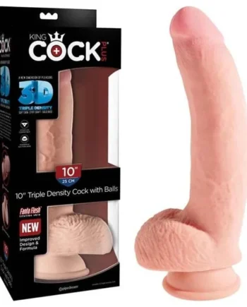 Dildo - King Cock Plus - 10 inches - With Triple Density Testicles