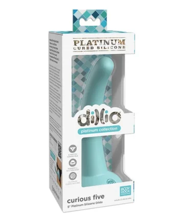 Dillio Platinum 5" Curious Five Silicone Dildo - Teal