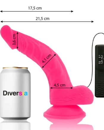 DIVERSIA - FLEXIBLE VIBRATING DILDO PINK 21.5 CM -O- 4.5 CM