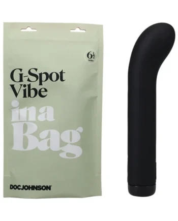 Doc Johnson G-Spot Vibe In A Bag Rechargeable Silicone Vibrator Black